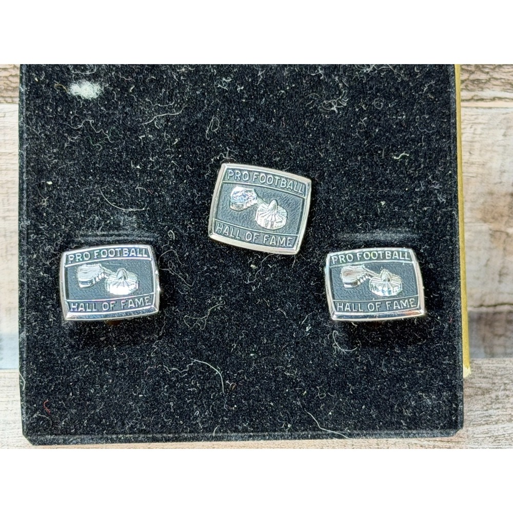 NFL Pro Football Hall of Fame Cuff‎ Link Tie Pin Set Silver